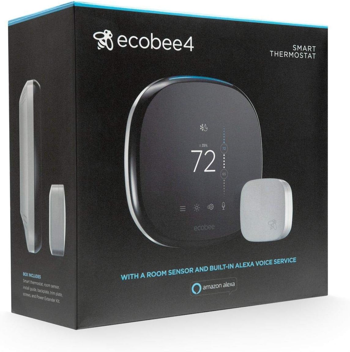 ecobee4 Smart Thermostat with Built-in Alexa, Room Sensor Included